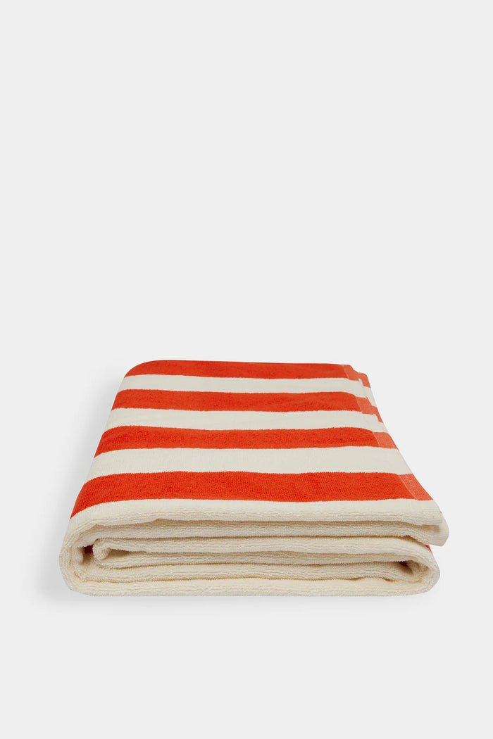 Wide Stripe Beach Towel Popsicle/White