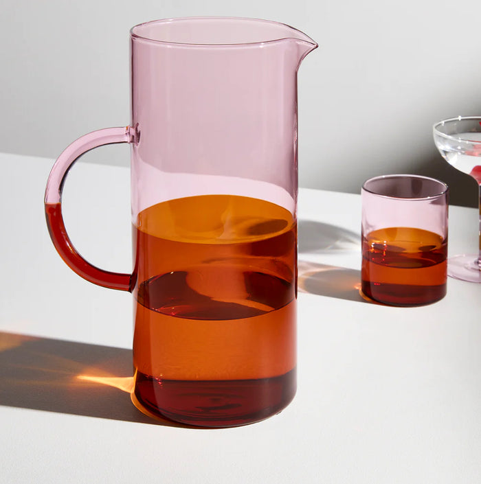 TWO TONE PITCHER - PINK + AMBER