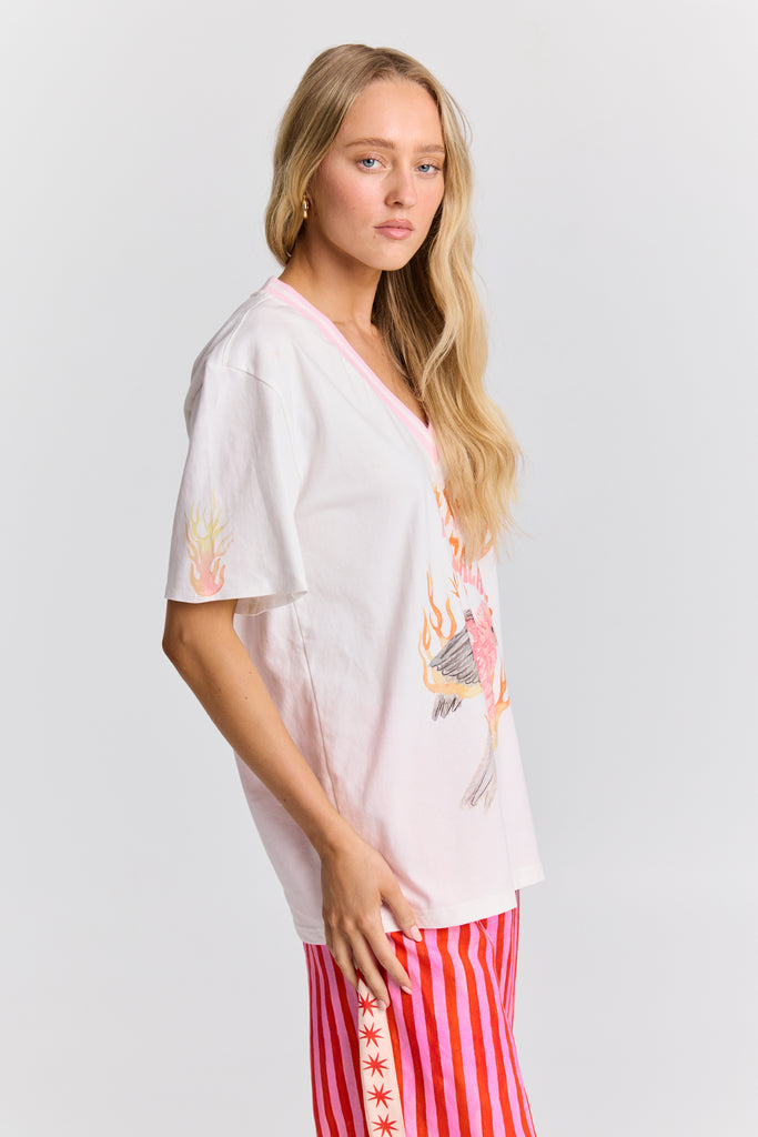 Flamin Galah V Neck Tee