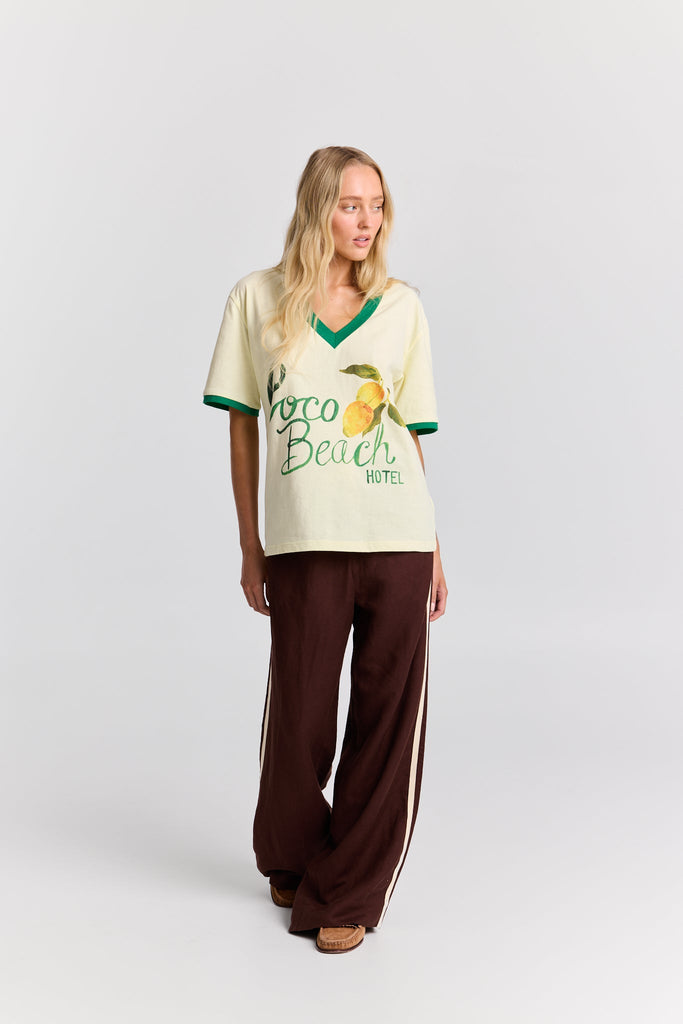 Coco Beach Hotel V Neck Tee