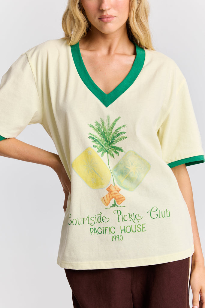 Pickle Ball V Neck Tee