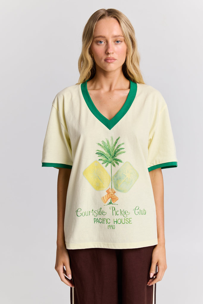 Pickle Ball V Neck Tee
