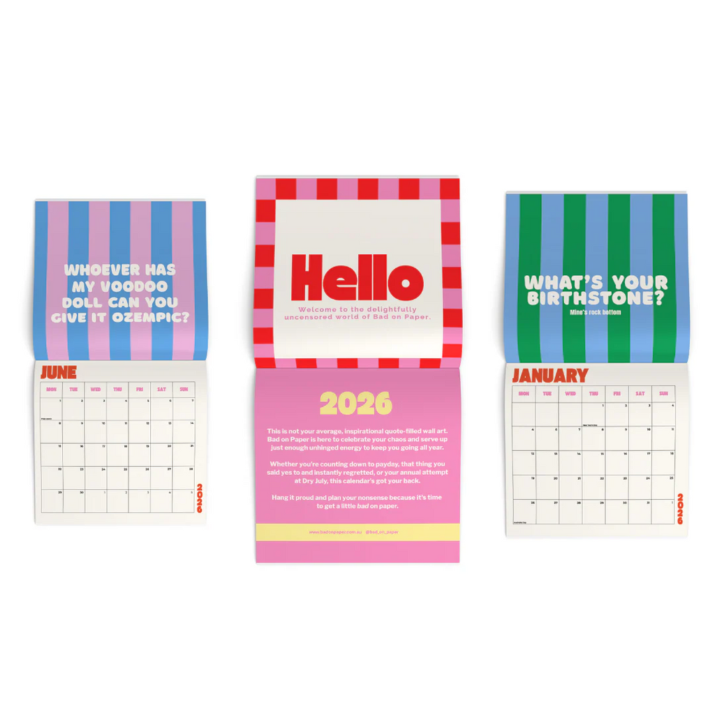 2026 BAD ON PAPER CALENDAR (SQAURE) 21CM X 21CM