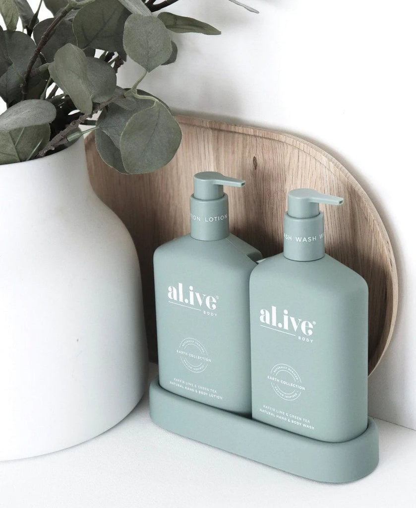 WASH & LOTION DUO + TRAY - KAFFIR LIME & GREEN TEA