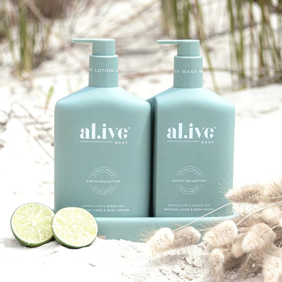 WASH & LOTION DUO + TRAY - KAFFIR LIME & GREEN TEA