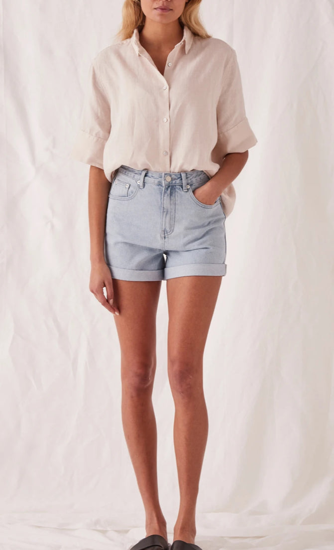 Rolled Hem Shorts Pacific Blue