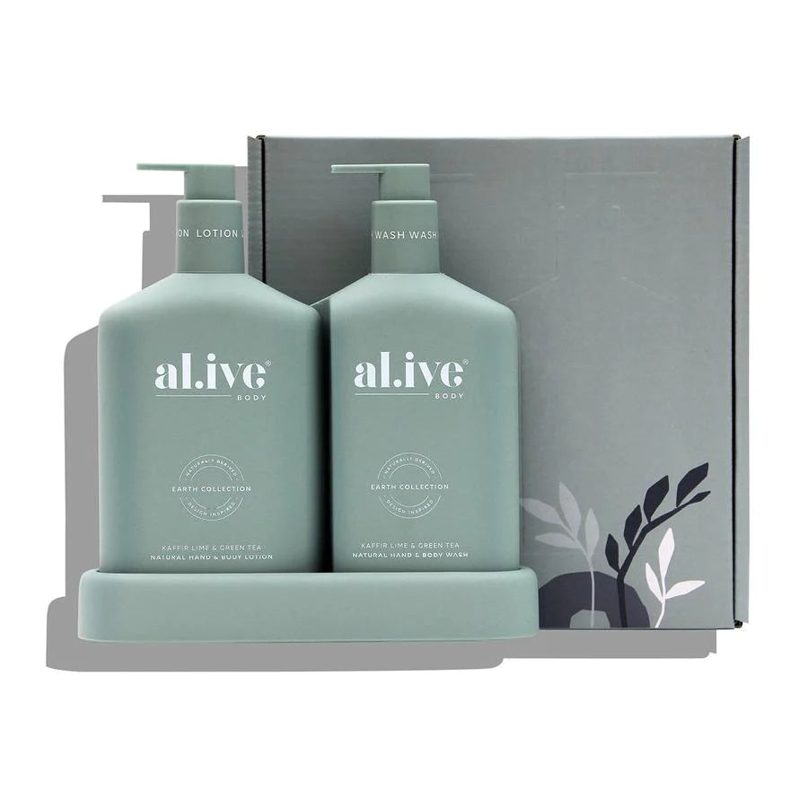 WASH & LOTION DUO + TRAY - KAFFIR LIME & GREEN TEA