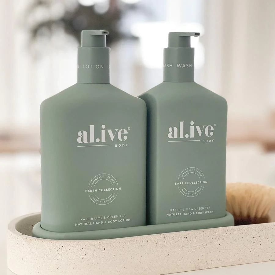 WASH & LOTION DUO + TRAY - KAFFIR LIME & GREEN TEA