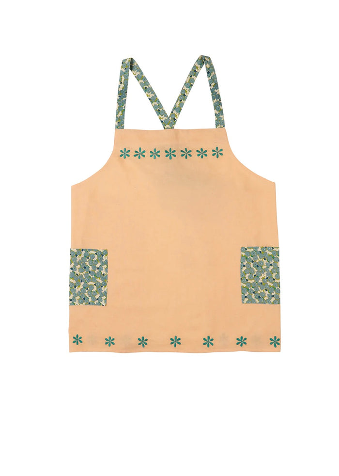 DAWLEY CROSS BACK APRON - CREPE, sage and Clare, Mika and max