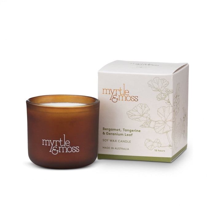 Mini Soy Wax Candle Bergamot, Tangerine and Geranium Leaf