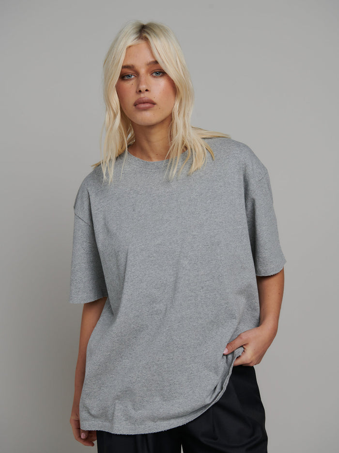 BOYFRIEND T-SHIRT - GREY MARLE