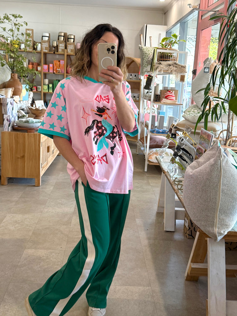 No bad days tee, by Frankie, Mika and max, slogan tees, pink tees 