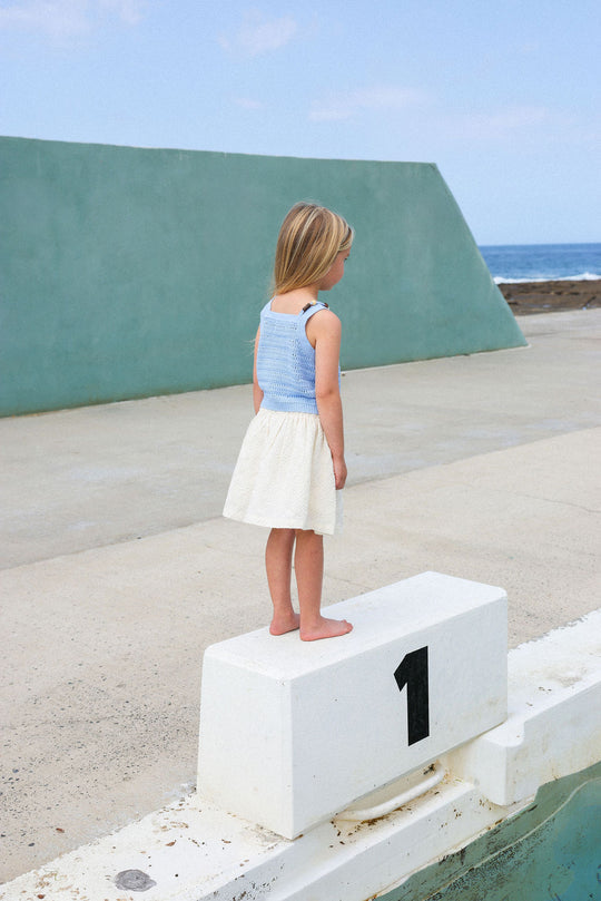 Embroidered Ziggy Skirt Cream