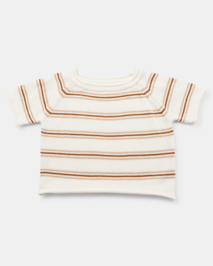 Beau Knit T-Shirt - Tan Stripe