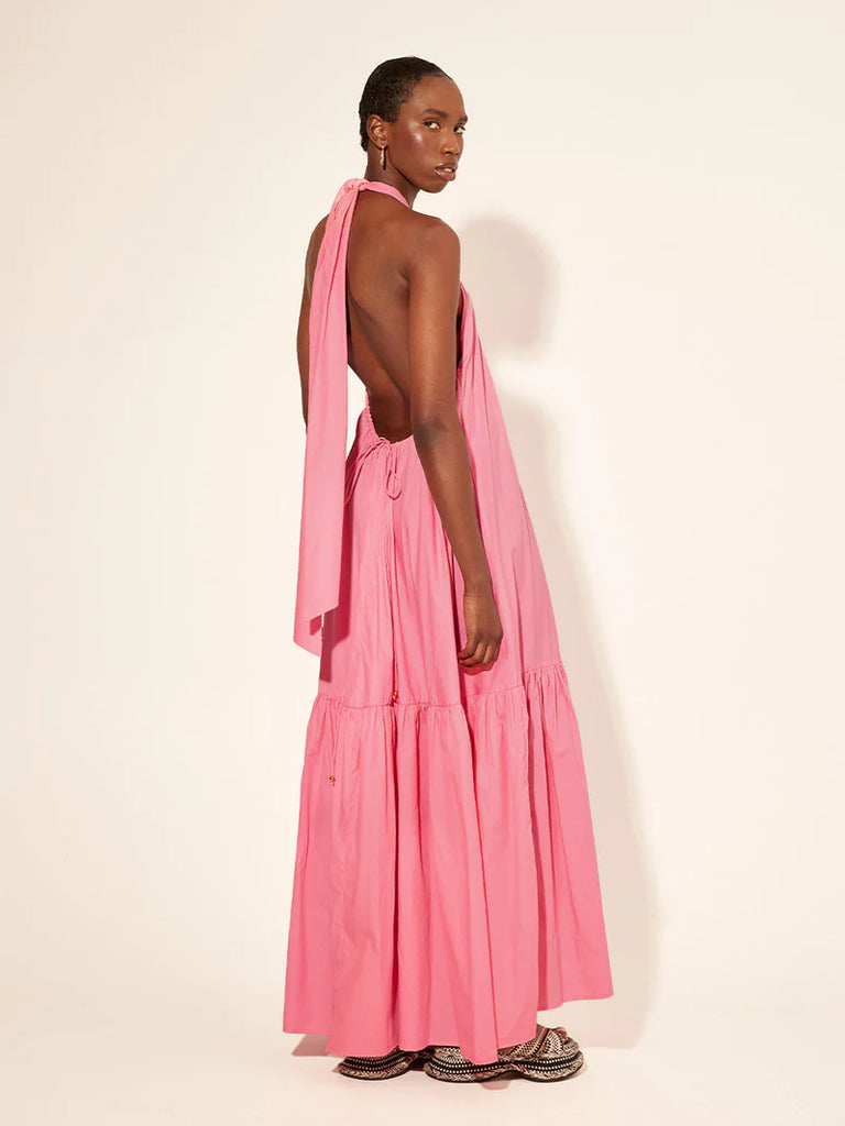 Dua Halter Maxi Dress - Pink