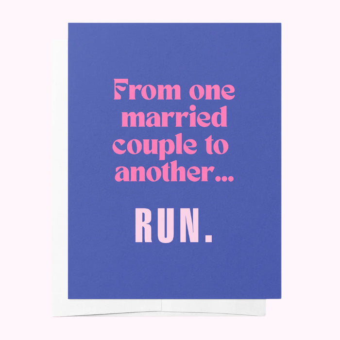 RUN - BLUE WEDDING GREETING CARD