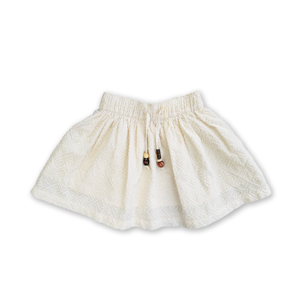 Embroidered Ziggy Skirt Cream