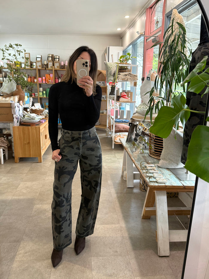 Camo Barrel Jean