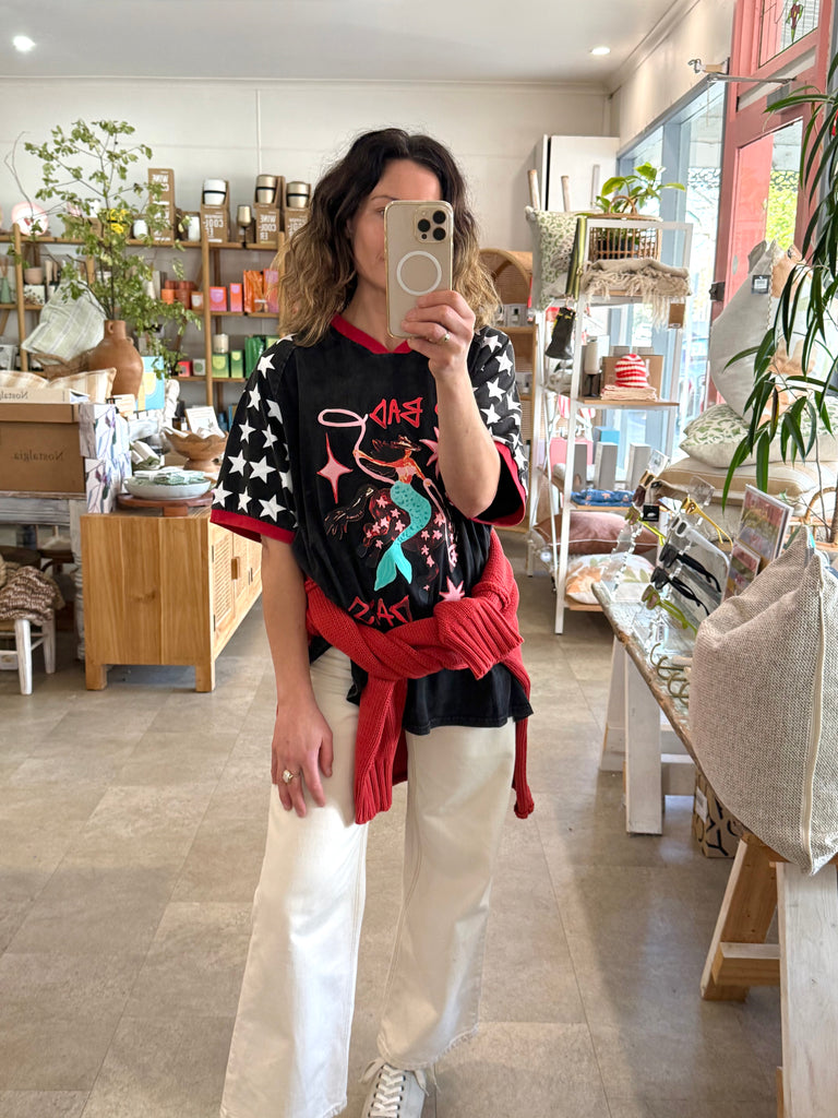 No Bad Days Oversized Tee - Washed Black