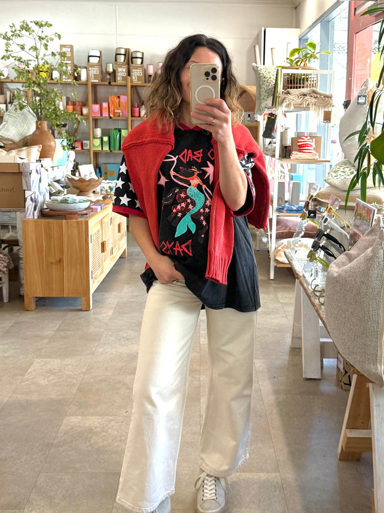 No Bad Days Oversized Tee - Washed Black
