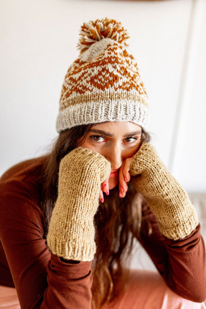 LASCA CABLE FINGERLESS GLOVES / Butterscotch