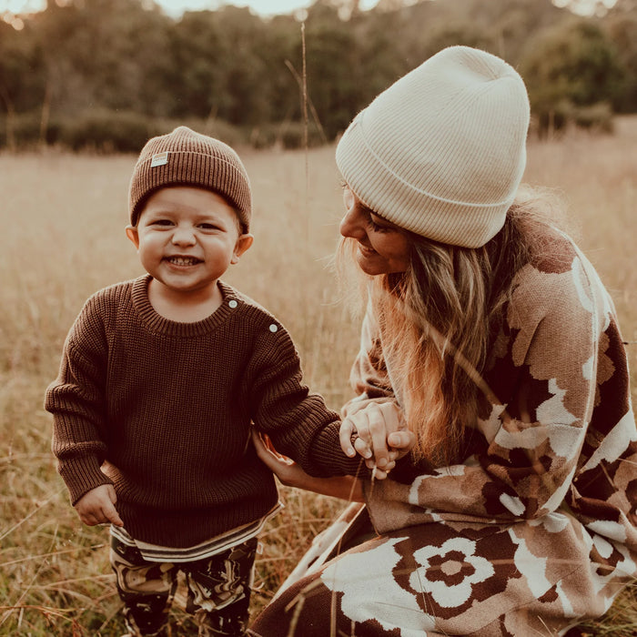 RAD KID ORGANIC KNIT BEANIE - ESPRESSO