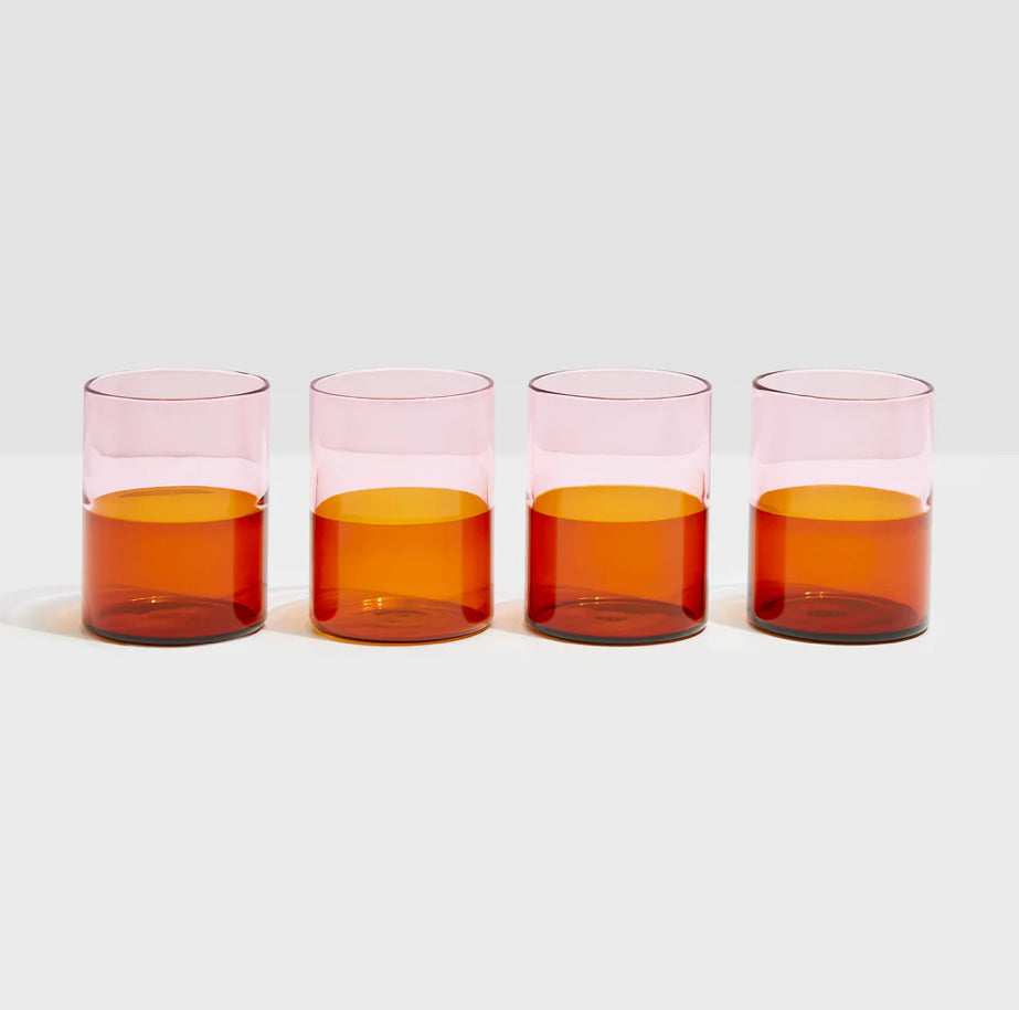 FOUR x TWO TONE GLASSES - PINK + AMBER