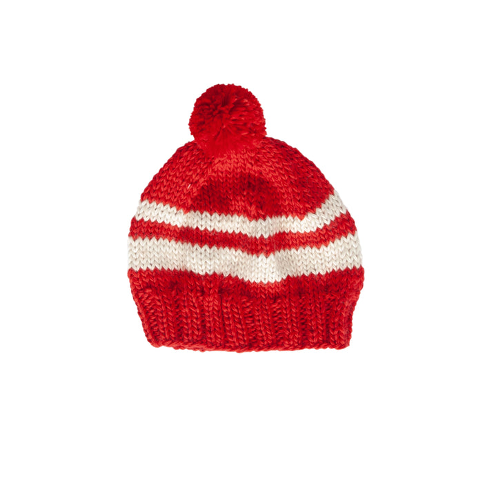Retro Beanie Red and Cream
