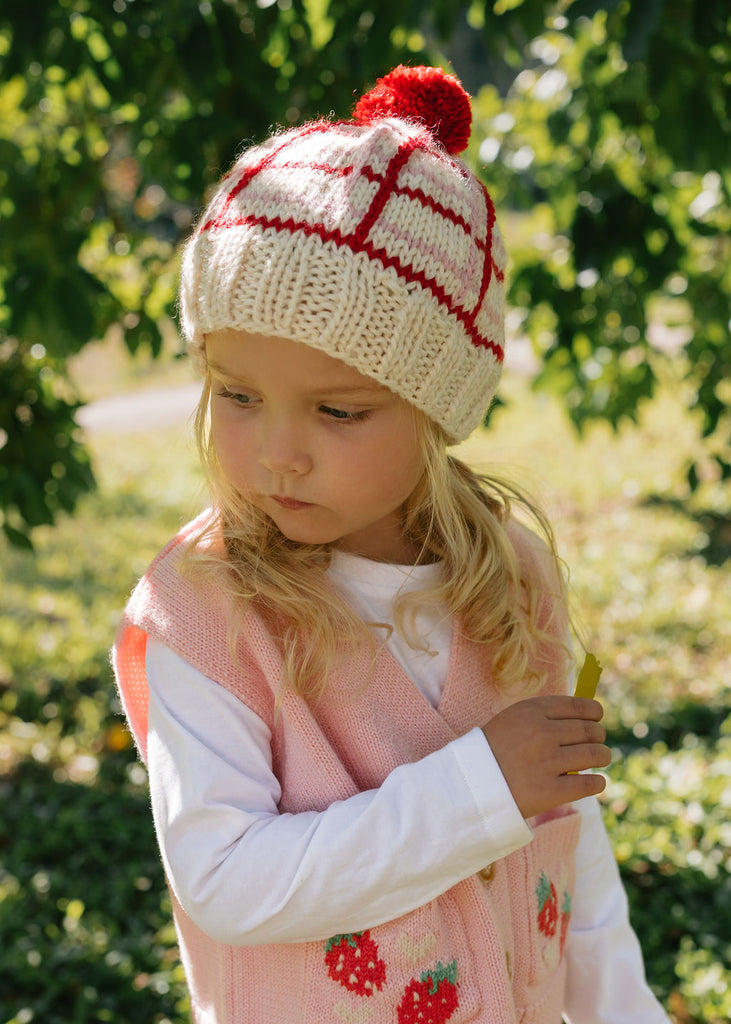 Crossroads Beanie Pink and Red