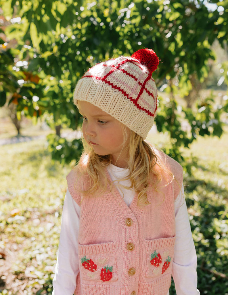 Crossroads Beanie Pink and Red