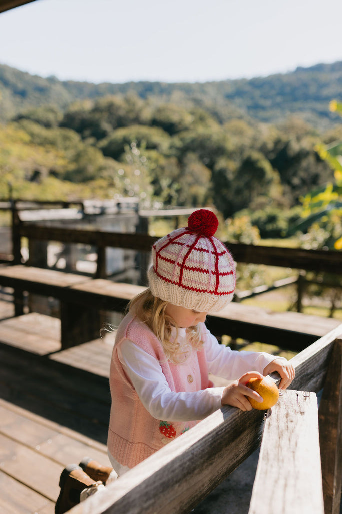 Crossroads Beanie Pink and Red