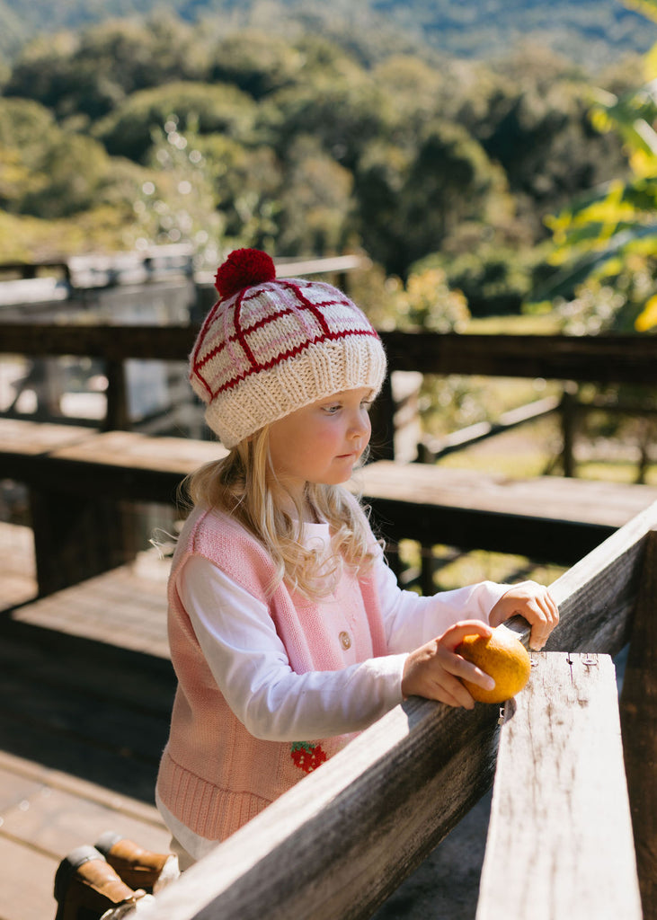 Crossroads Beanie Pink and Red