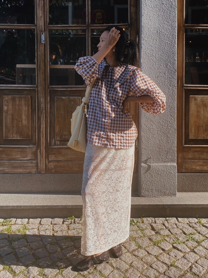 Birdie Shirt Chocolate Gingham