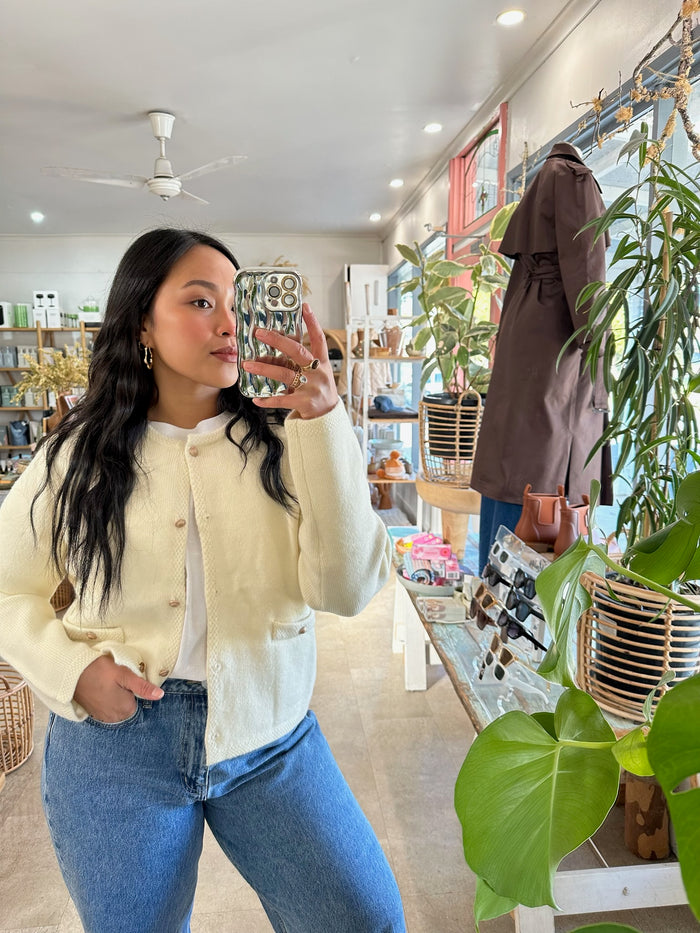 Luella cream cardigan, love Lily, Mika and Max