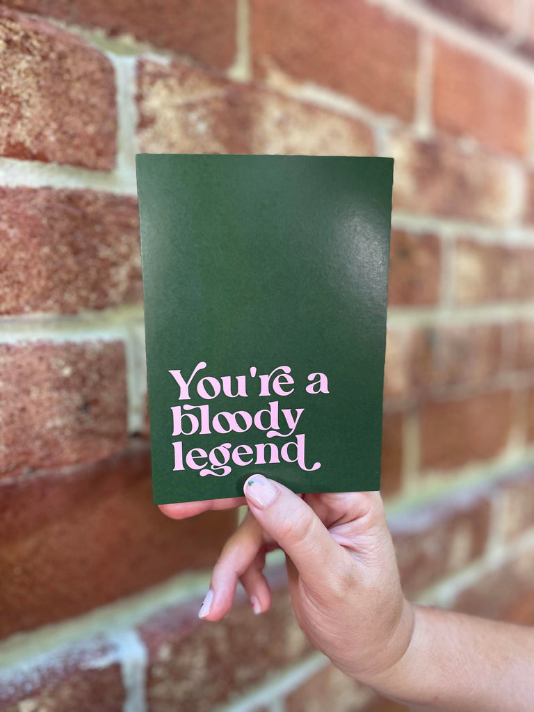 BLOODY LEGEND - GREEN JUST BECAUSE APPRECIATION GREETING CARD