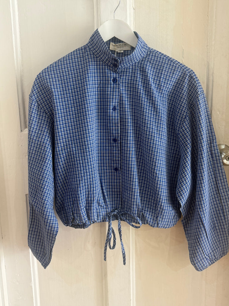 Blue Check Drawstring Jacket