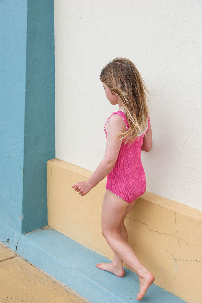 Ribbed Posy Swimsuit Berry