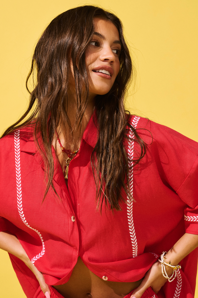 Casey Shirt Dress - Mandarin