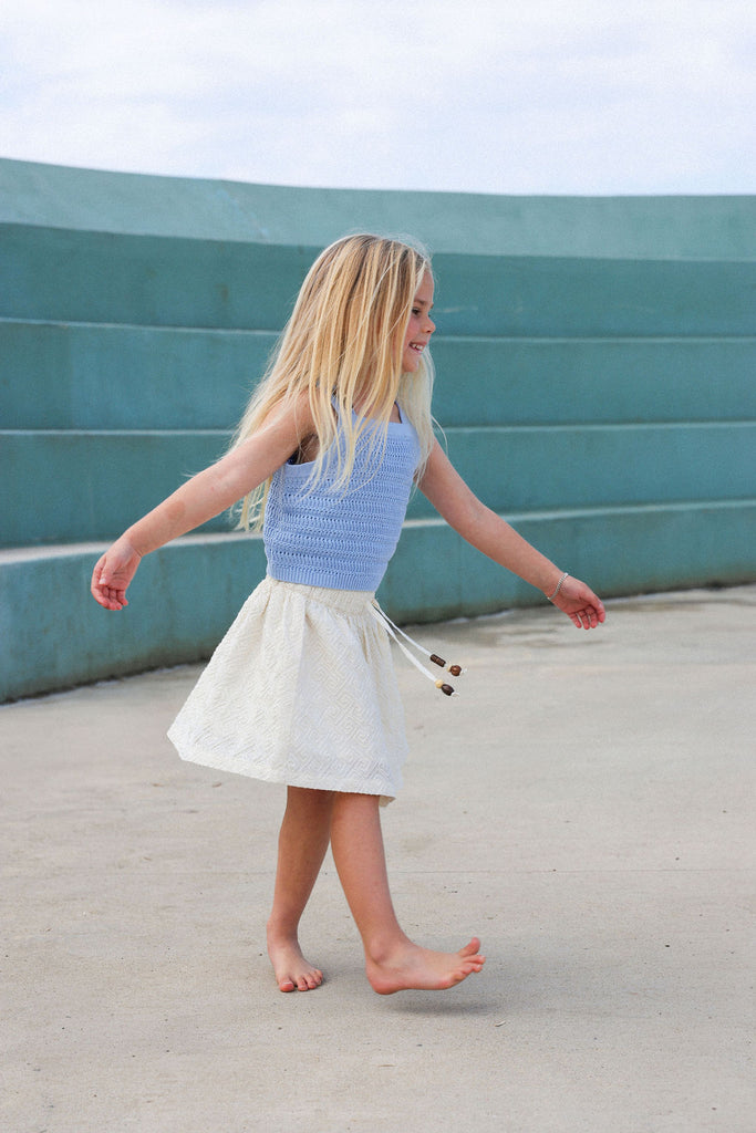Embroidered Ziggy Skirt Cream