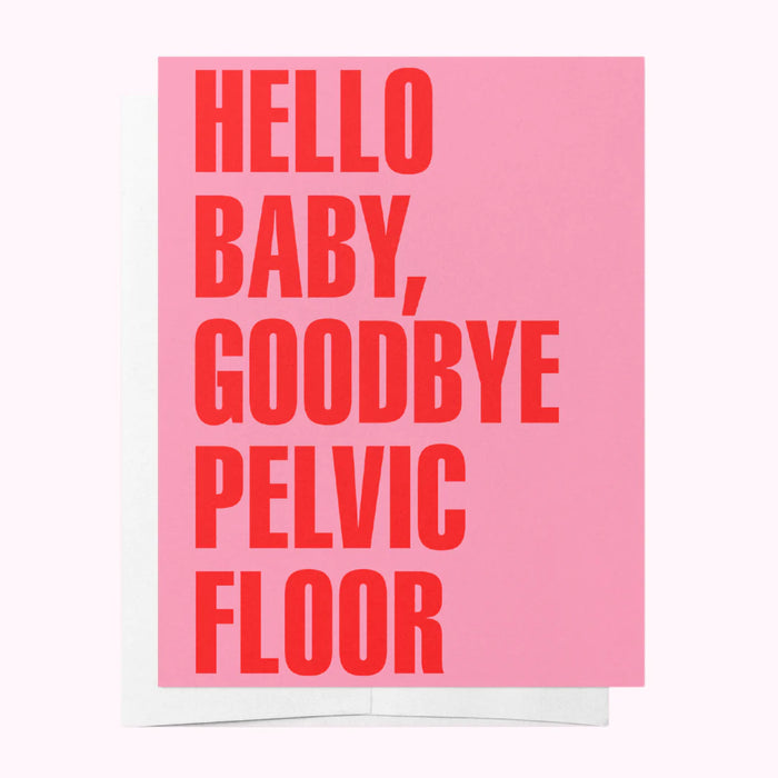 HELLO BABY - PINK & RED BABY SHOWER GREETING CARD