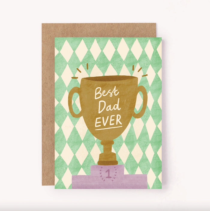 Best Dad Ever Trophy Card, Lauren sissons, Mika and max