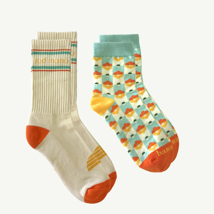 RAD MAMA AND FLORAL CHECK LADIES ORGANIC COTTON SOCK PACK
