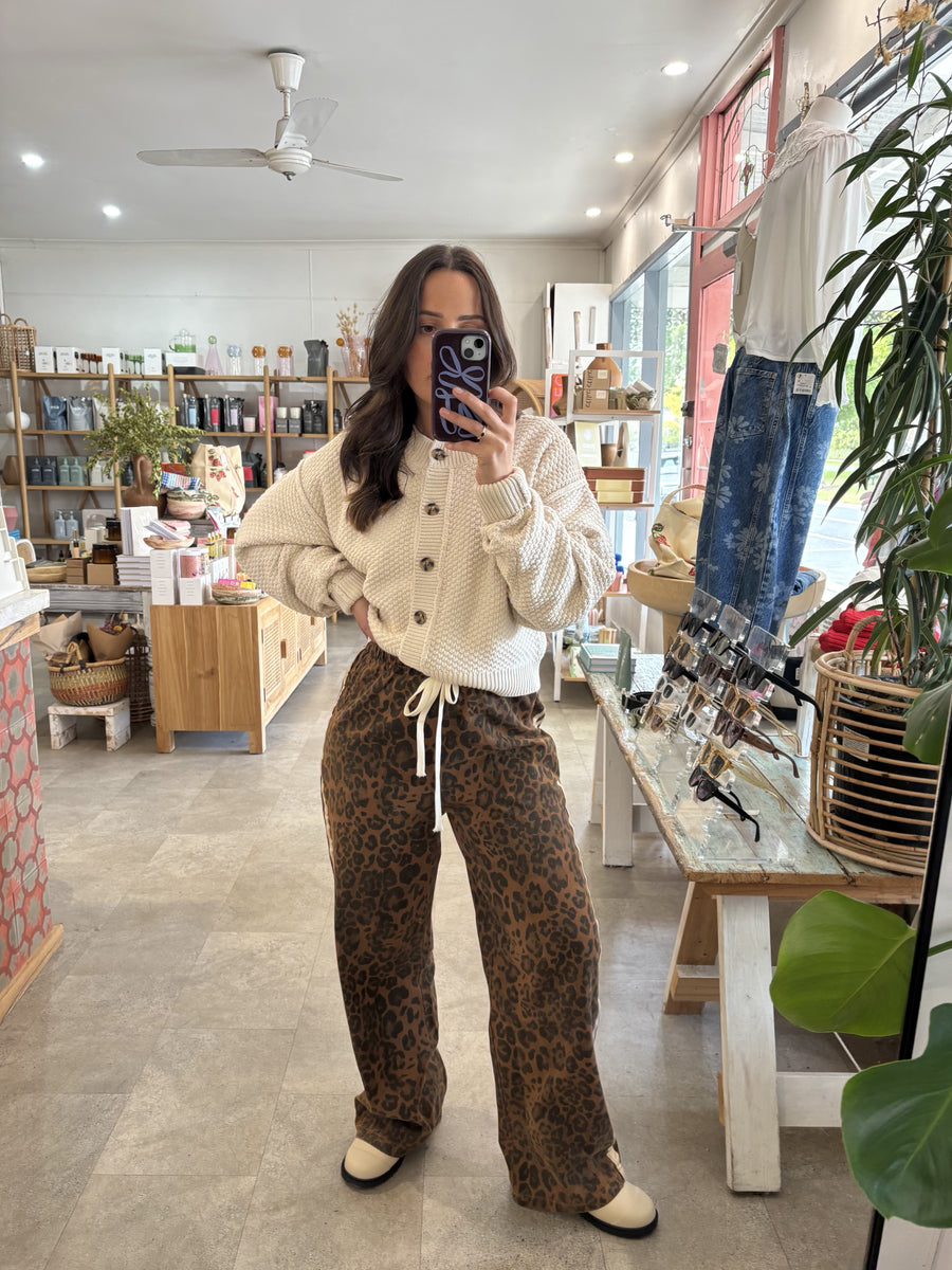 Dark Leopard Racer Jeans