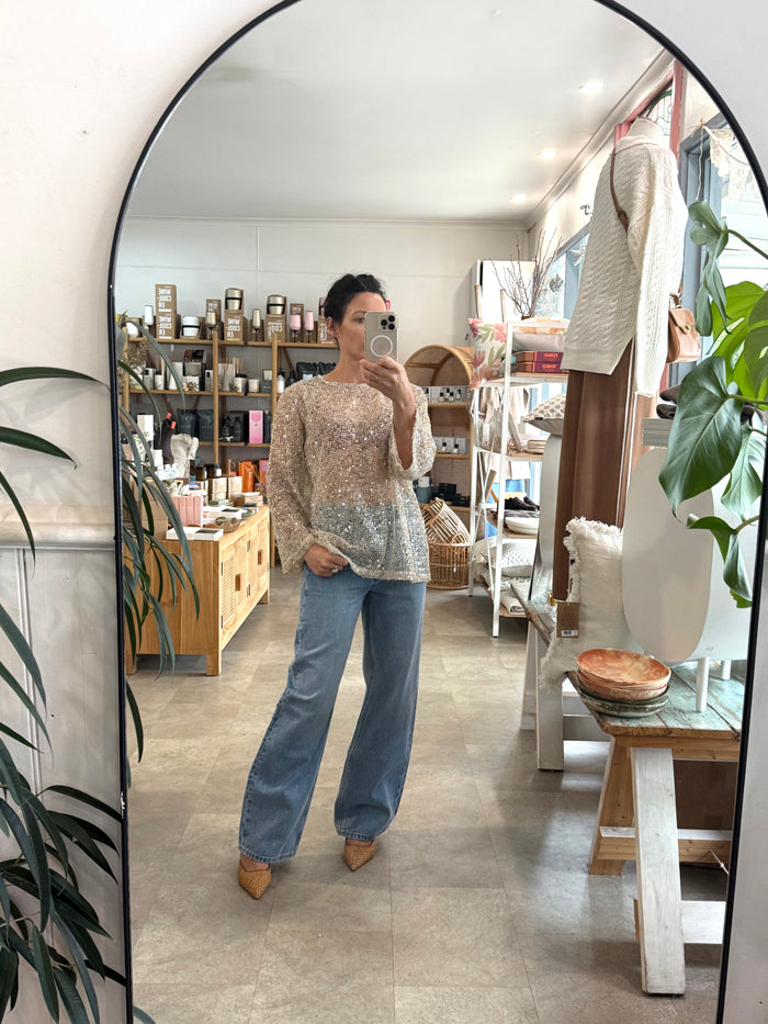 Sand Sequin Top