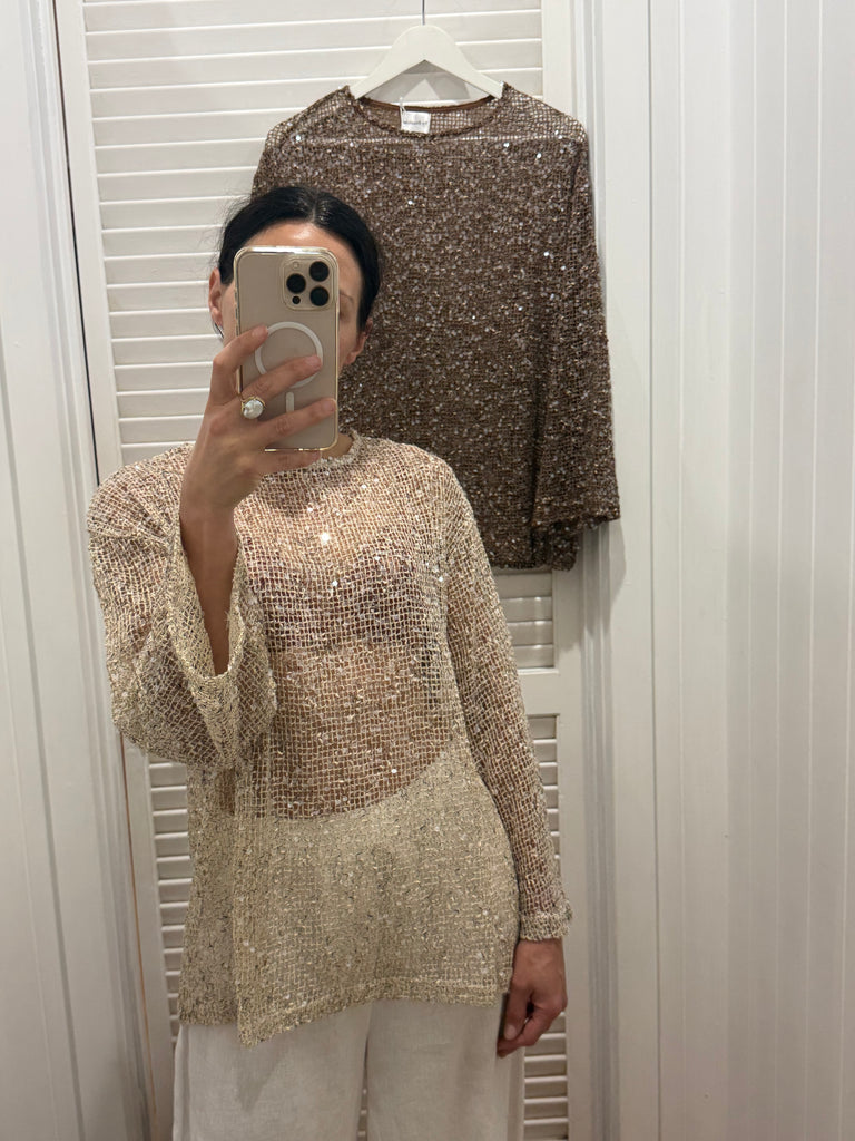Sand Sequin Top