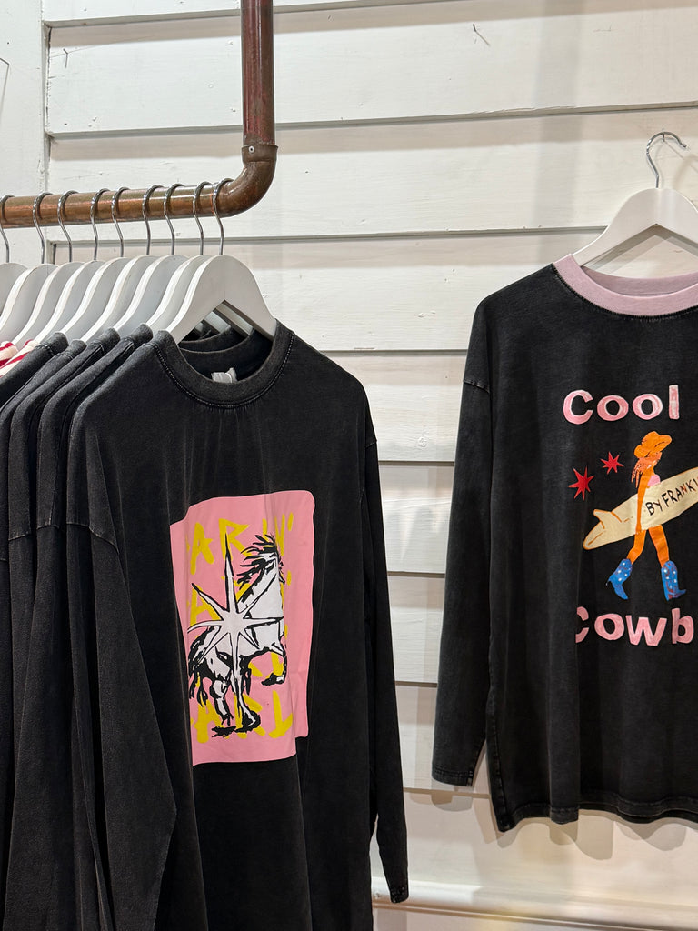 Darlin Long Sleeve Tee Washed Black