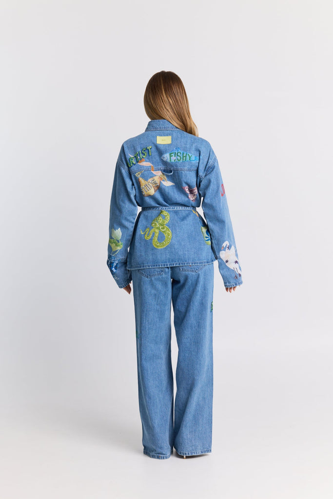 Tattoo Denim Shacket
