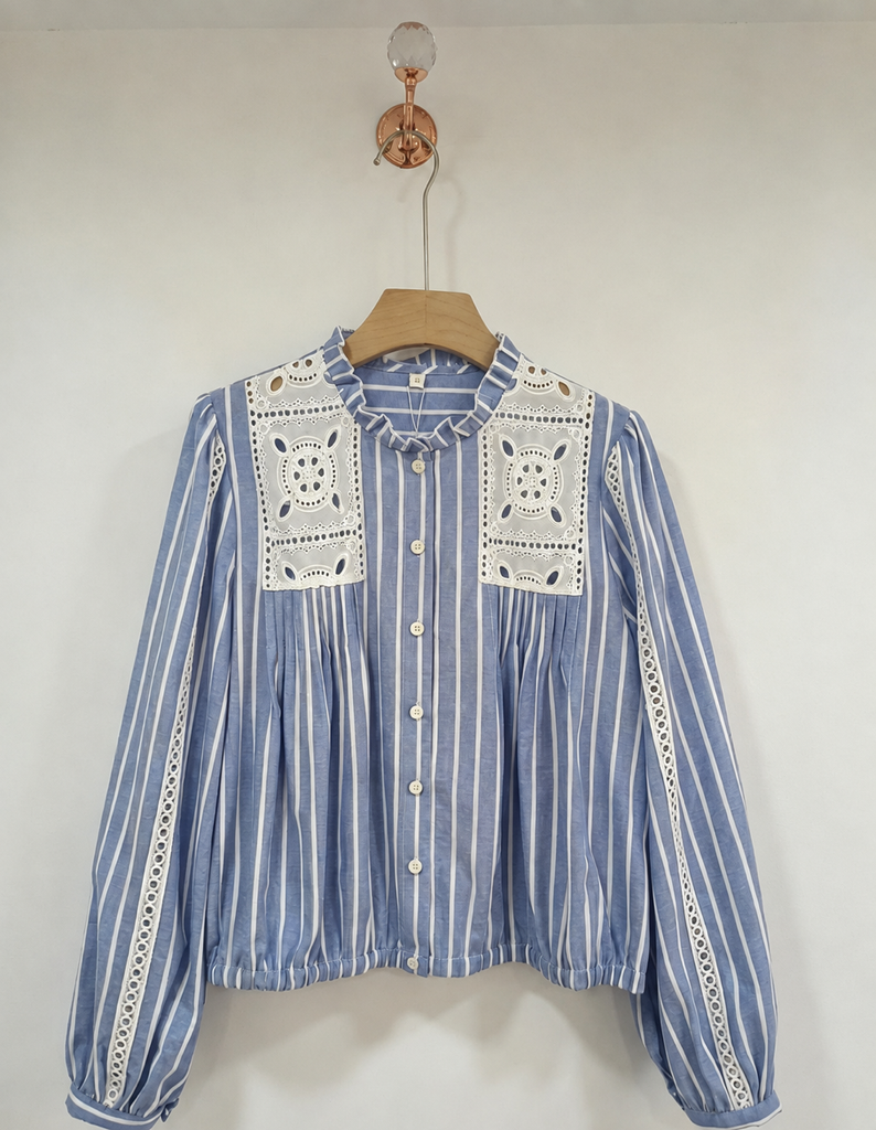 Amalfi Lace Cotton Trim Top