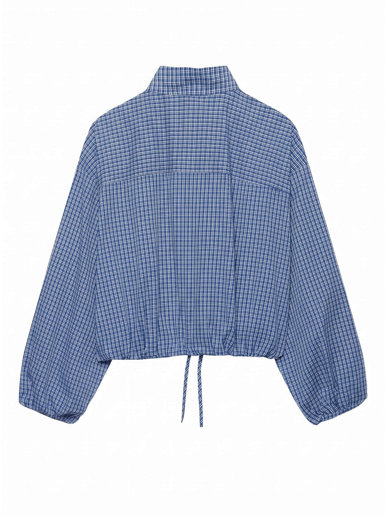 Blue Check Drawstring Jacket