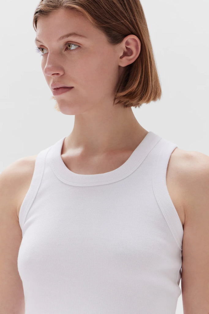 Miana Organic Rib Tank White